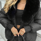 Fashion Padded Coat with Faux Fur Collar