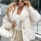 Fashion Padded Coat with Faux Fur Collar