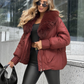 Fashion Padded Coat with Faux Fur Collar