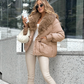 Fashion Padded Coat with Faux Fur Collar