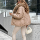 Fashion Padded Coat with Faux Fur Collar