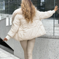 Fashion Padded Coat with Faux Fur Collar
