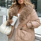 Fashion Padded Coat with Faux Fur Collar