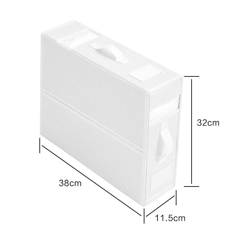 🎁 -50% ! 🛏️ Set de Draps Pliables Organiseur – Lin Imitation + Carton – Fenêtre Transparente & Fermeture Solide pour Literie Queen/King 📦