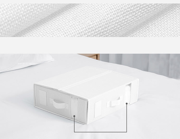 🎁 -50% ! 🛏️ Set de Draps Pliables Organiseur – Lin Imitation + Carton – Fenêtre Transparente & Fermeture Solide pour Literie Queen/King 📦