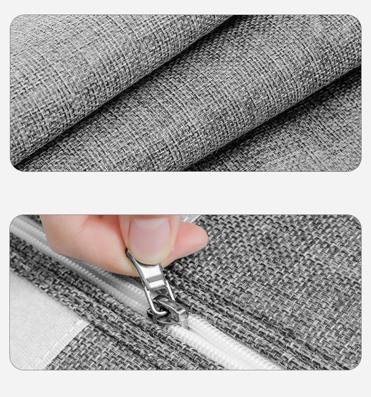 🎁 -50% ! 🛏️ Set de Draps Pliables Organiseur – Lin Imitation + Carton – Fenêtre Transparente & Fermeture Solide pour Literie Queen/King 📦