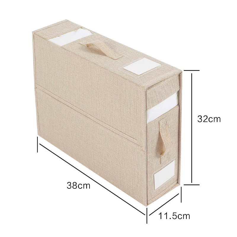 🎁 -50% ! 🛏️ Set de Draps Pliables Organiseur – Lin Imitation + Carton – Fenêtre Transparente & Fermeture Solide pour Literie Queen/King 📦