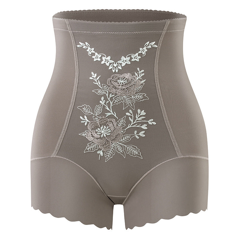 🌸Shorty taille haute brodé délicat pour femmes, modelant le ventre