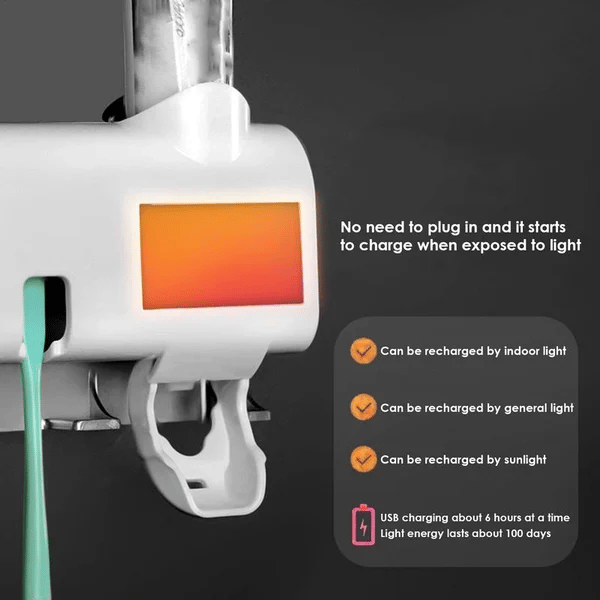 📢📢50% DE RÉDUCTION !! ⏰Support intelligent pour brosses à dents avec stérilisation UV🦷