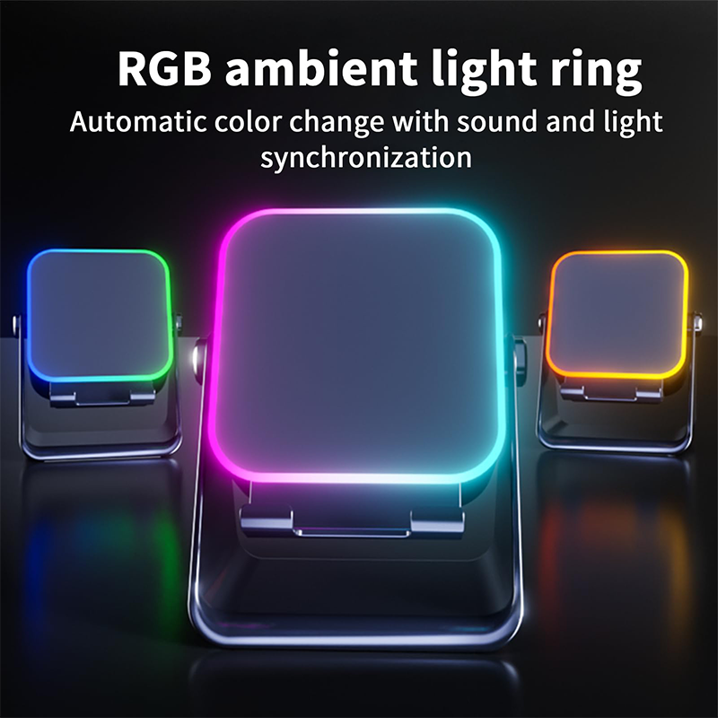 🔊VENTE LIMITÉE 50 % DE RÉDUCTION🎵 Enceinte 5-en-1 avec support téléphone – Son par induction, recharge et lumière d’ambiance, tout en un !