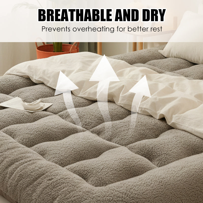 📢📢 50% de réduction ! ⏰ Surmatelas Épais et Chaud – Confort Ergonomique, Housse Respirante & Sangles Anti-Glisse ❄️🛏️
