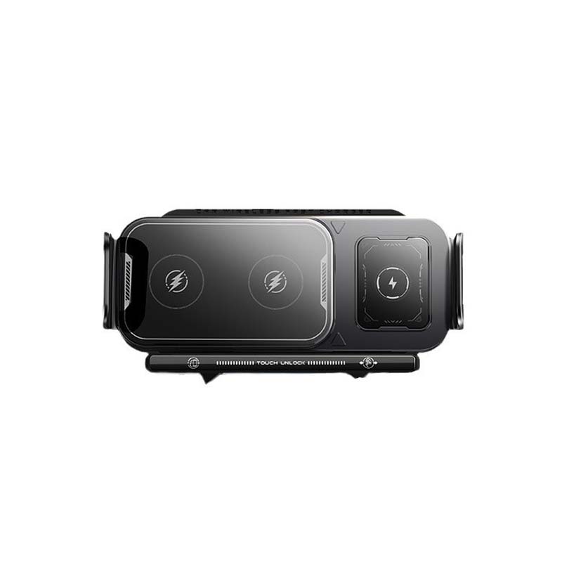 Support de Téléphone Pliable pour Voiture & Chargeur Sans Fil 2-en-1