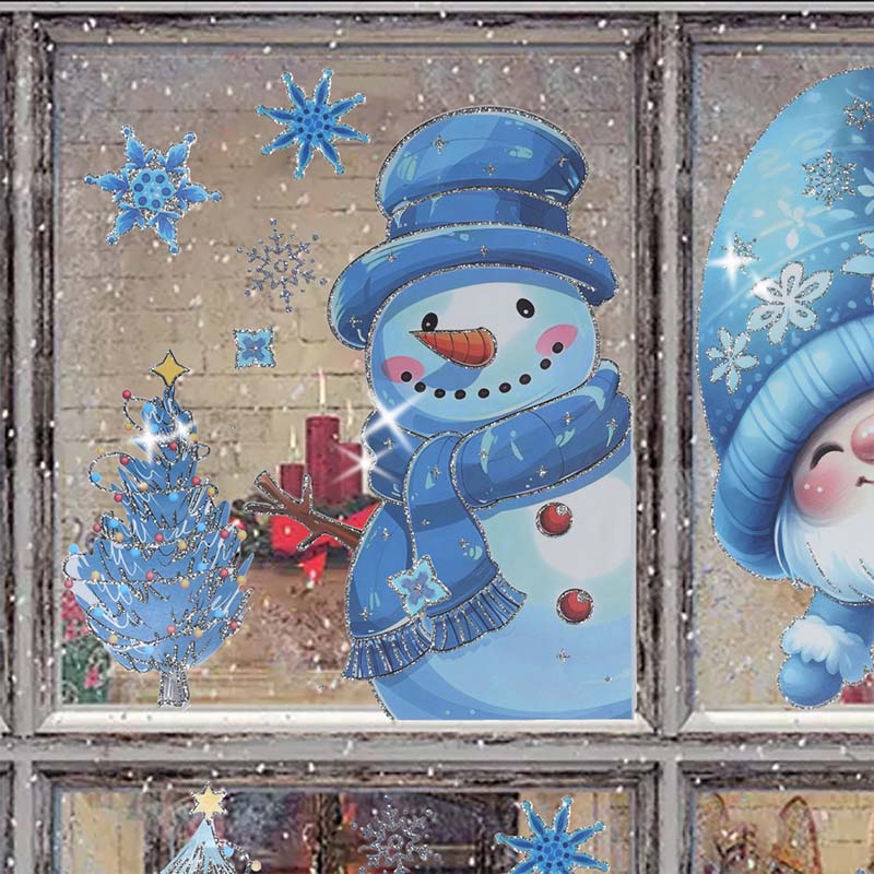 📢📢50 % de réduction！！！  ✨ Une fenêtre magique pour Noël – Décorations scintillantes, sans colle, visibles dehors et dedans !