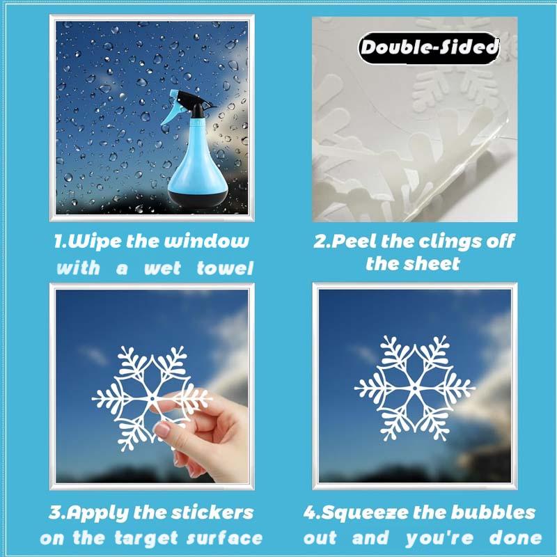 📢📢50 % de réduction！！！  ✨ Une fenêtre magique pour Noël – Décorations scintillantes, sans colle, visibles dehors et dedans !