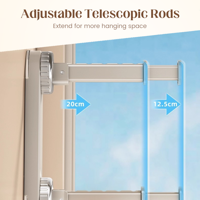 🧺‑50 % ! 🛠️ Étendoir à linge télescopique pliable à ventouses – Gain de place, stable et facile à monter – Idéal pour petits appartements, salle de bain et balcon ✨