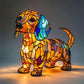 📢📢50% DE RÉDUCTION ! ❄️ Ambiance Hiver : Lampe LED Tableau Chien Color-Blocking - Lumière Douce & Déco Design