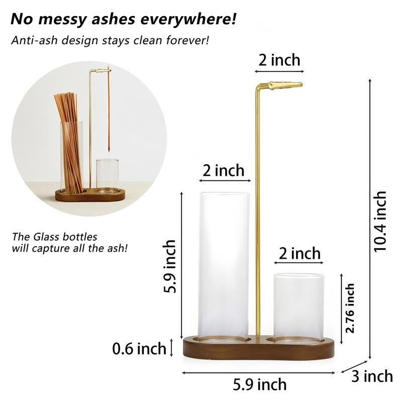 📢📢 50 % DE RÉDUCTION !! ⏰ Diffuseur d'aromathérapie 2 en 1 avec support pour encens et bougie, socle en bois naturel