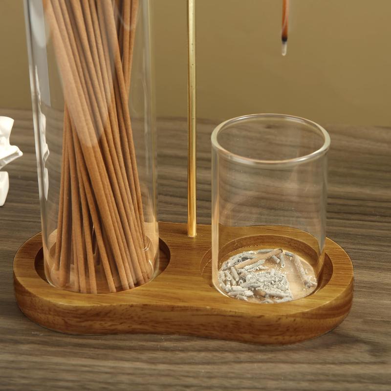 📢📢 50 % DE RÉDUCTION !! ⏰ Diffuseur d'aromathérapie 2 en 1 avec support pour encens et bougie, socle en bois naturel