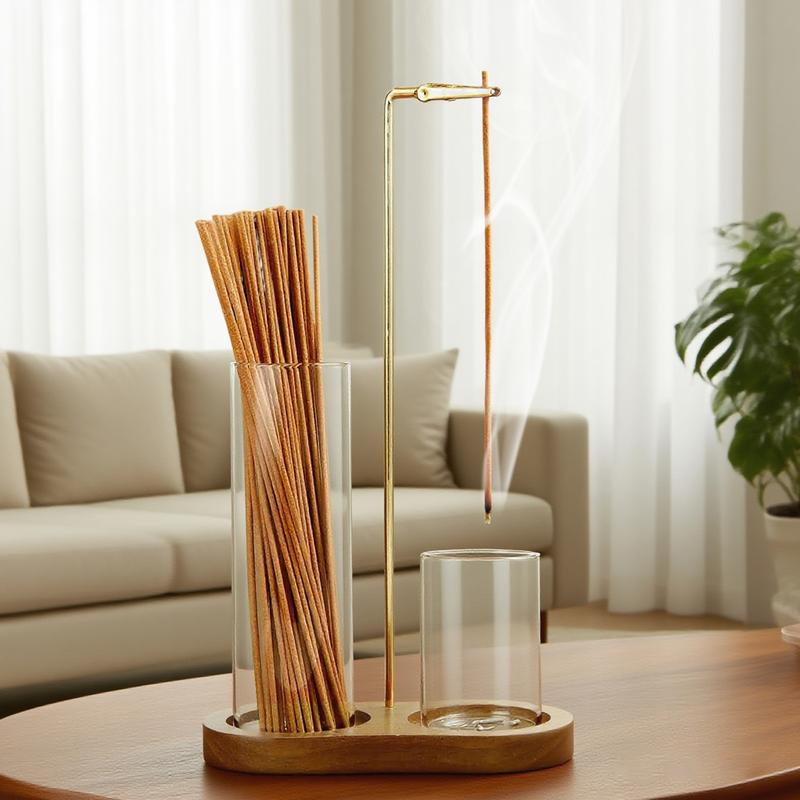 📢📢 50 % DE RÉDUCTION !! ⏰ Diffuseur d'aromathérapie 2 en 1 avec support pour encens et bougie, socle en bois naturel