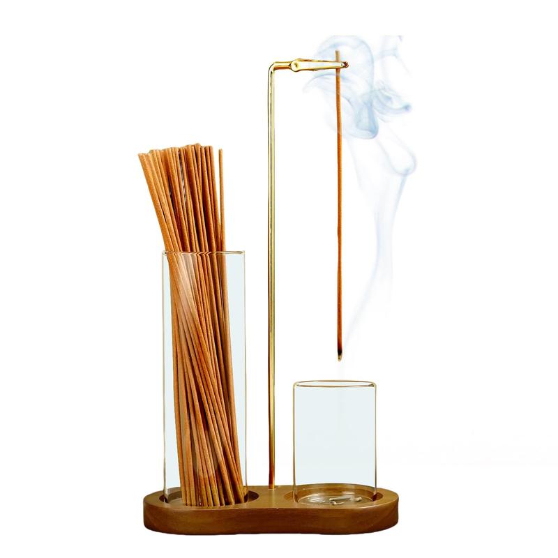 📢📢 50 % DE RÉDUCTION !! ⏰ Diffuseur d'aromathérapie 2 en 1 avec support pour encens et bougie, socle en bois naturel