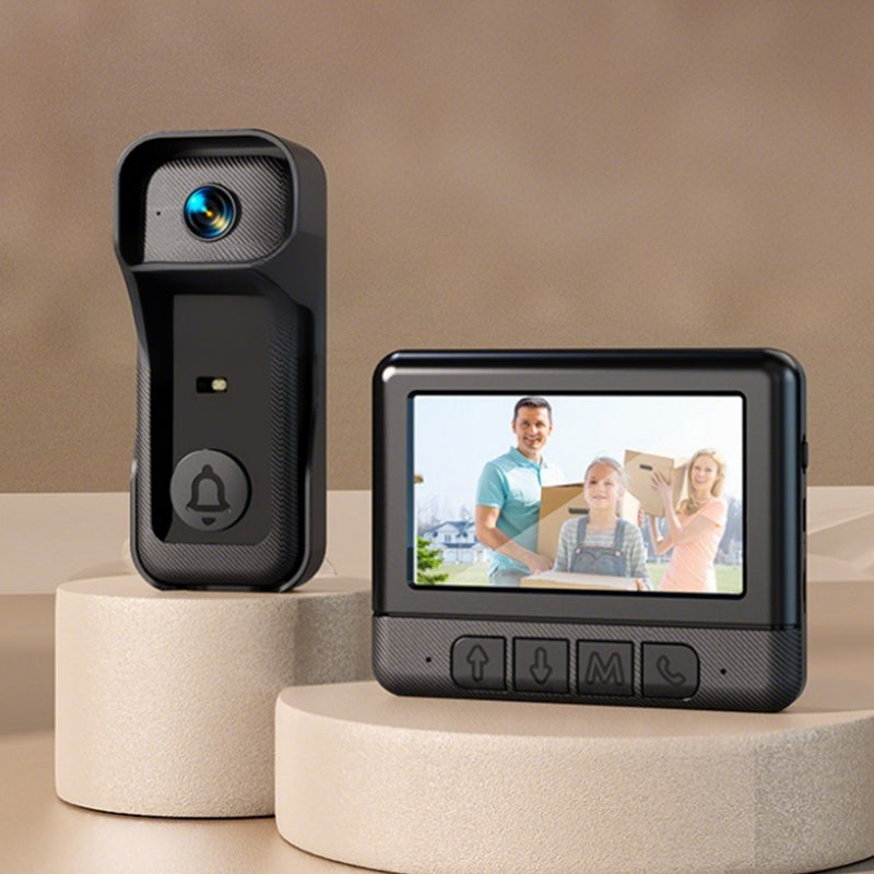 📢📢60% de réduction !! 🎁 Cadeau Intelligent pour l‘Hiver : Sonnette Vidéo Écran - Connectez-vous en 1 Clic