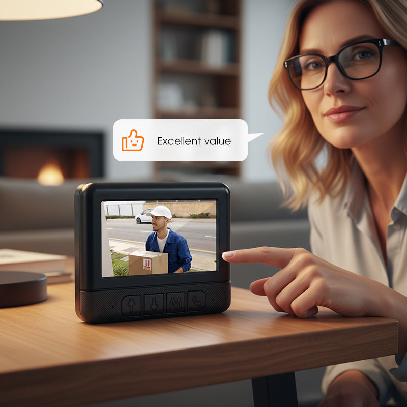 📢📢60% de réduction !! 🎁 Cadeau Intelligent pour l‘Hiver : Sonnette Vidéo Écran - Connectez-vous en 1 Clic
