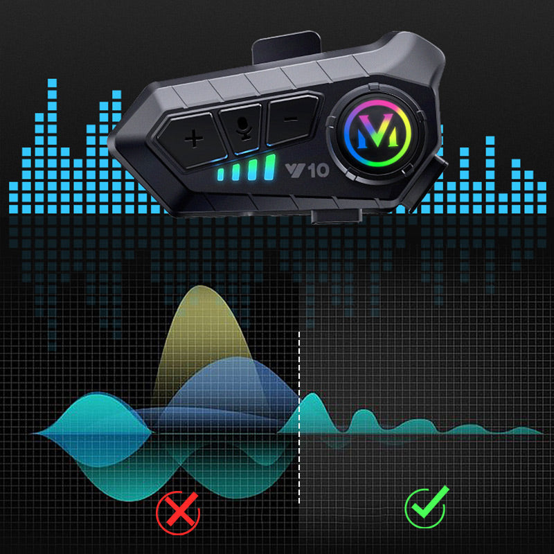 📢📢50 % DE RÉDUCTION !! ⏰Casque Bluetooth pour moto, compatible avec les casques demi-face et intégraux