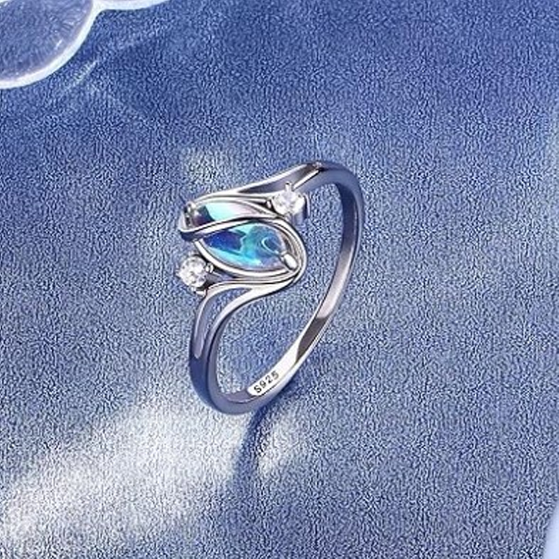 💍ACHETEZ 1 OFFERT 1✨Bague en Pierre de Lune – Design Ovale Géométrique, Zirconia Brillant & Élégance Mystique🌙