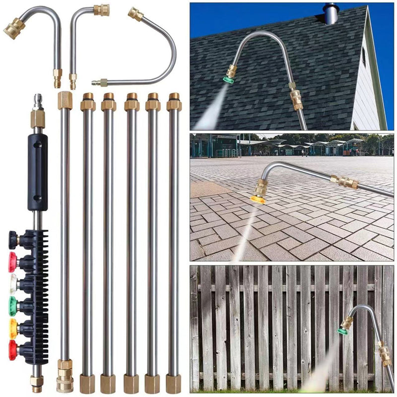 🎁 60% DE RÉDUCTION ! 🚗 Kit de Rallonge pour Nettoyeur Haute Pression – Jusqu’à 4000 PSI, Nettoyage de Toits & Gouttières Sans Échelle 💧🔧