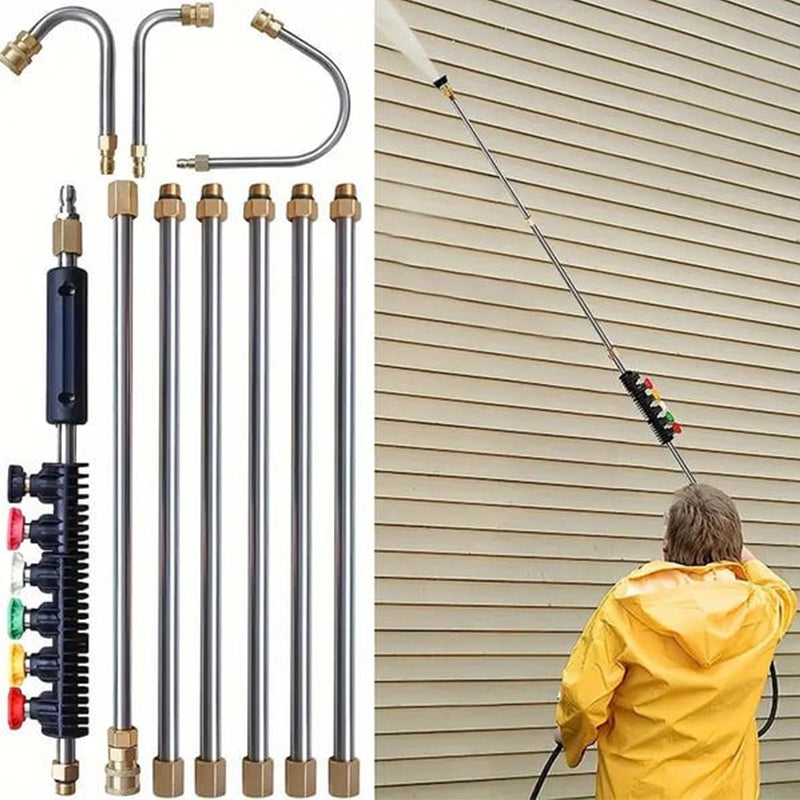 🎁 60% DE RÉDUCTION ! 🚗 Kit de Rallonge pour Nettoyeur Haute Pression – Jusqu’à 4000 PSI, Nettoyage de Toits & Gouttières Sans Échelle 💧🔧