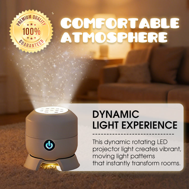 🌌 50% DE RÉDUCTION 🌈 Projecteur LED rotatif dynamique – Lumières douces & changeantes – Apaise les nuits agitées – parfait pour la détente à la maison ou les soirées calmes ✨🛋️