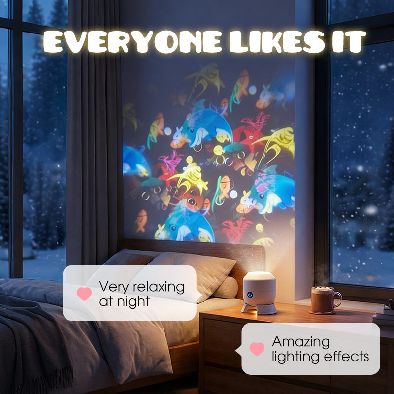 🌌 50% DE RÉDUCTION 🌈 Projecteur LED rotatif dynamique – Lumières douces & changeantes – Apaise les nuits agitées – parfait pour la détente à la maison ou les soirées calmes ✨🛋️