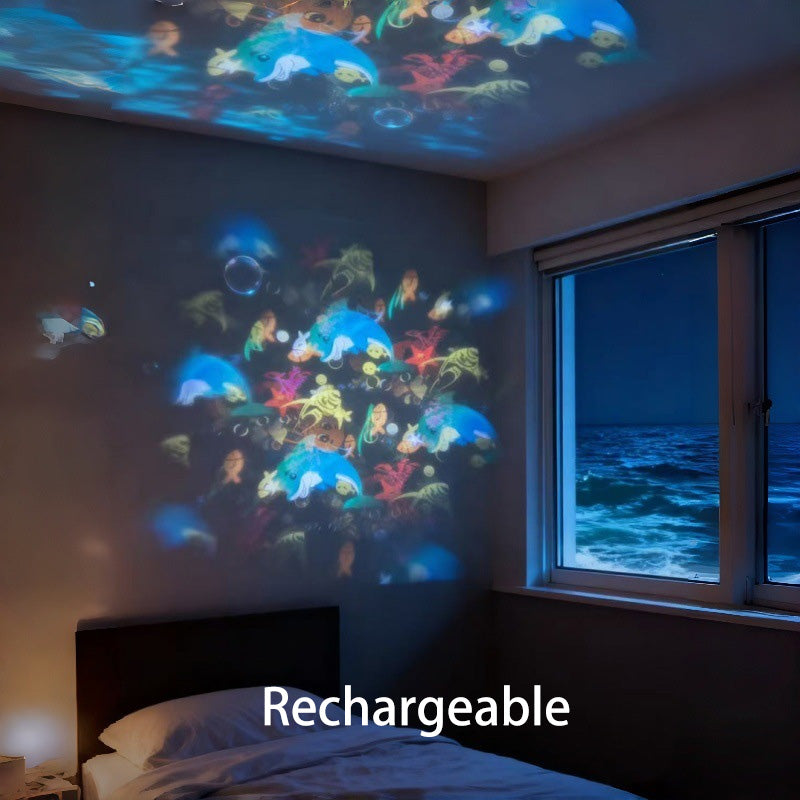 🌌 50% DE RÉDUCTION 🌈 Projecteur LED rotatif dynamique – Lumières douces & changeantes – Apaise les nuits agitées – parfait pour la détente à la maison ou les soirées calmes ✨🛋️