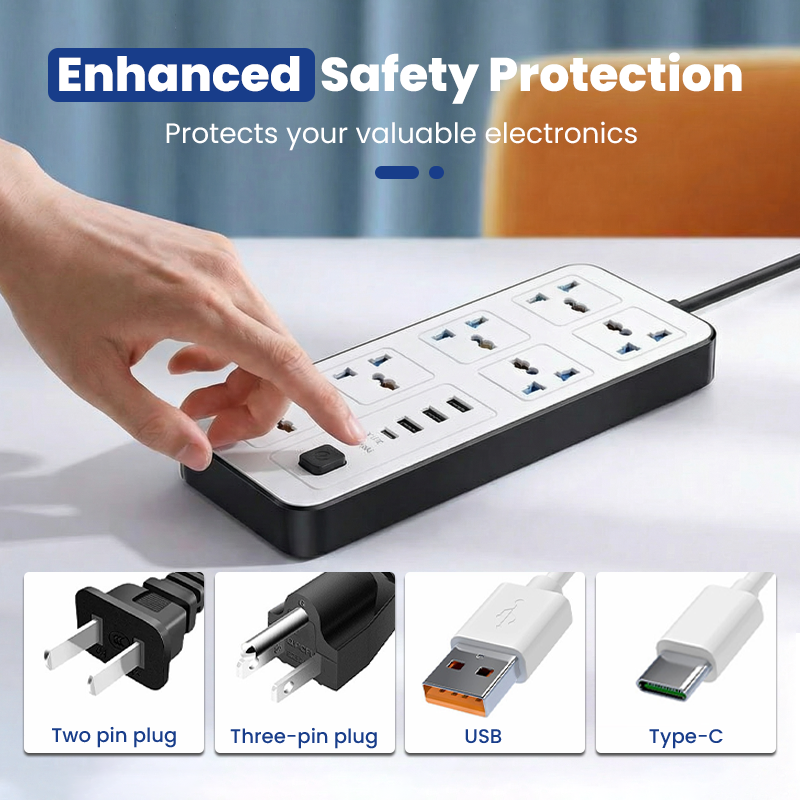 📢✨ -50% ! ⏰Multiprise avec Longue Rallonge – PP & Cuivre, USB & Protection Surtension.