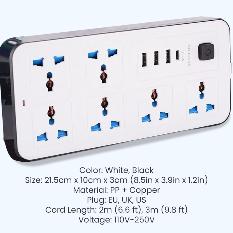 📢✨ -50% ! ⏰Multiprise avec Longue Rallonge – PP & Cuivre, USB & Protection Surtension.