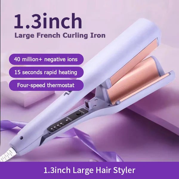 💎 50% DE RÉDUCTION ! 💎 Fer à Friser Ionique French Wave – Boucles Élégantes en 5 sec, Sans Chaleur Excessive & Protection Cheveux 💜✨