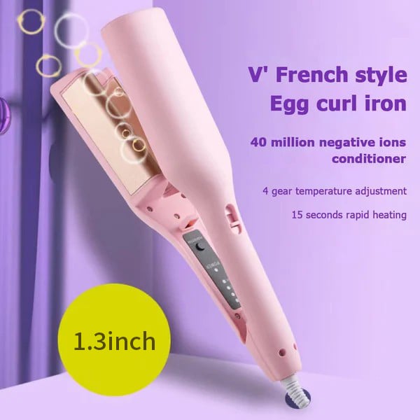 💎 50% DE RÉDUCTION ! 💎 Fer à Friser Ionique French Wave – Boucles Élégantes en 5 sec, Sans Chaleur Excessive & Protection Cheveux 💜✨