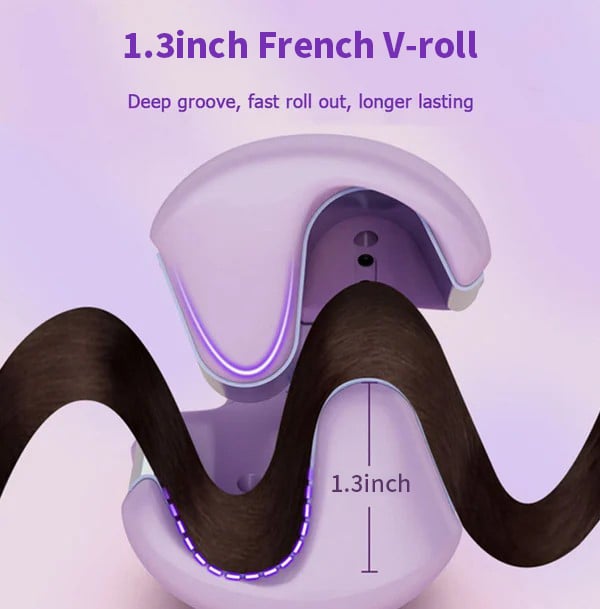 💎 50% DE RÉDUCTION ! 💎 Fer à Friser Ionique French Wave – Boucles Élégantes en 5 sec, Sans Chaleur Excessive & Protection Cheveux 💜✨