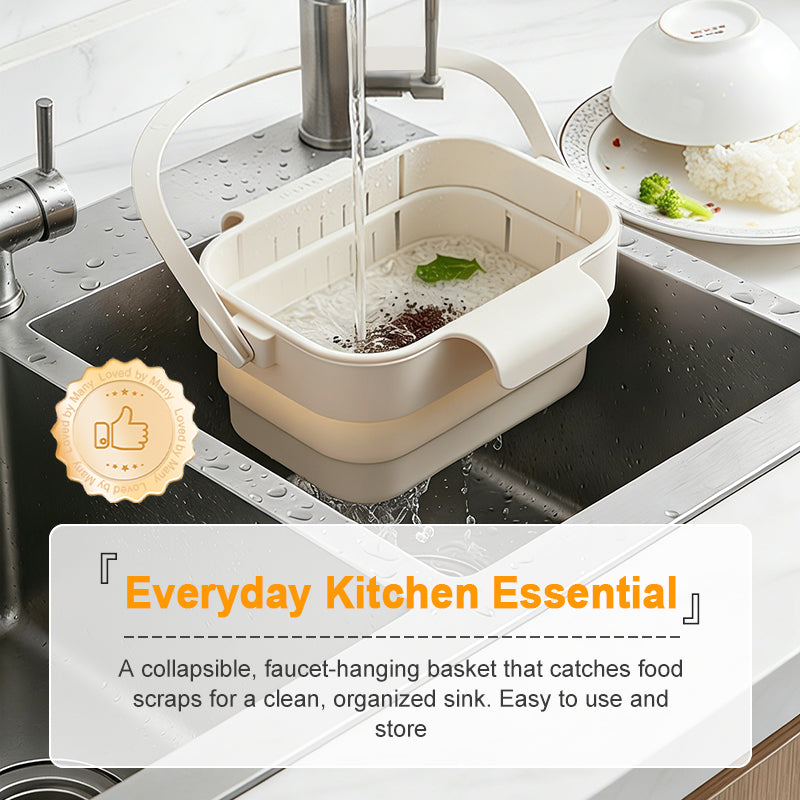 🧺🚰 PROMO FLASH 50% ! Panier de Crépine d'Évier Pliable Suspendu au Robinet – Filtration Fine, Vidage Sans les Mains, Multifonction, 2 Coloris, Idéal Cuisine Maline ✨