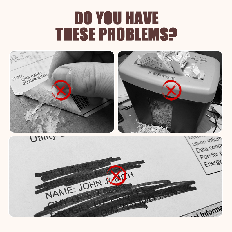 🔒📄 Tampon rouleau de protection des données – Brouilleur d’adresses efficace, encre à séchage rapide, protégez vos informations personnelles en un geste ✉️🛡️