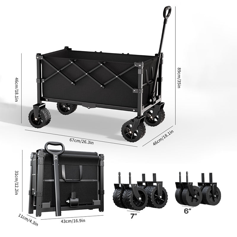 💯 50% DE RÉDUCTION ! 🛒 Chariot Pliable Extérieur – Oxford 600D & Acier Carboné – 80kg/130L & Roues 360° for Pique-Nique & Jardinage