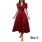 🥳Soldes exceptionnelles 2026🥳💞Plus de 50 000 exemplaires vendus !💥💕🌿-50% ! Robe élégante à manches bouffantes – Col V et taille haute pour une silhouette sablier. Respirante et infroissable. Idéale pour femmes matures.👗✅