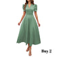 🥳Soldes exceptionnelles 2026🥳💞Plus de 50 000 exemplaires vendus !💥💕🌿-50% ! Robe élégante à manches bouffantes – Col V et taille haute pour une silhouette sablier. Respirante et infroissable. Idéale pour femmes matures.👗✅