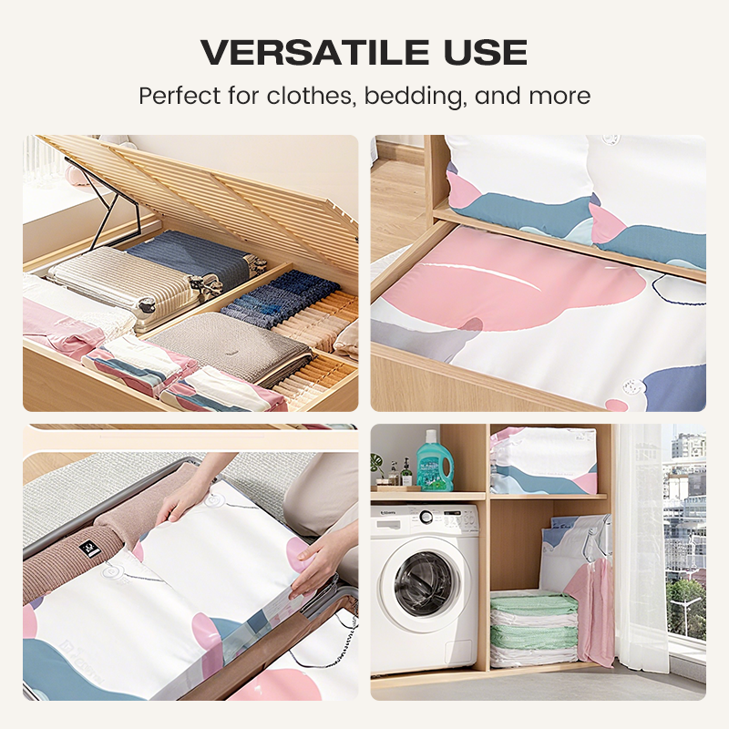 💐 ACHETEZ 2, OBTENEZ 1 GRATUIT ! 🧺 Sacs de rangement sous vide sans pompe – Gain de place jusqu’à 80% – Matériau résistant PA+PE, idéal pour vêtements, literie & coussins 🛏️