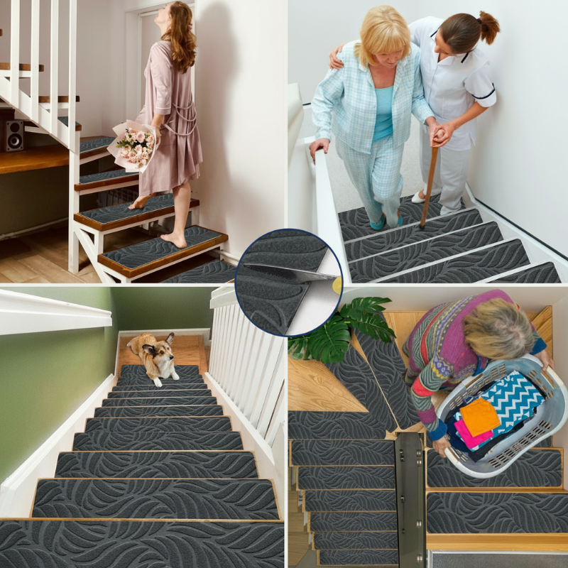👣 PROMO FLASH : 50% DE RÉDUCTION ! ✨ Tapis Antidérapants Auto-Adhésifs pour Escalier – TPR & Fibres Mélangées – 2 Tailles for Sécurité & Confort à la Maison 🏠