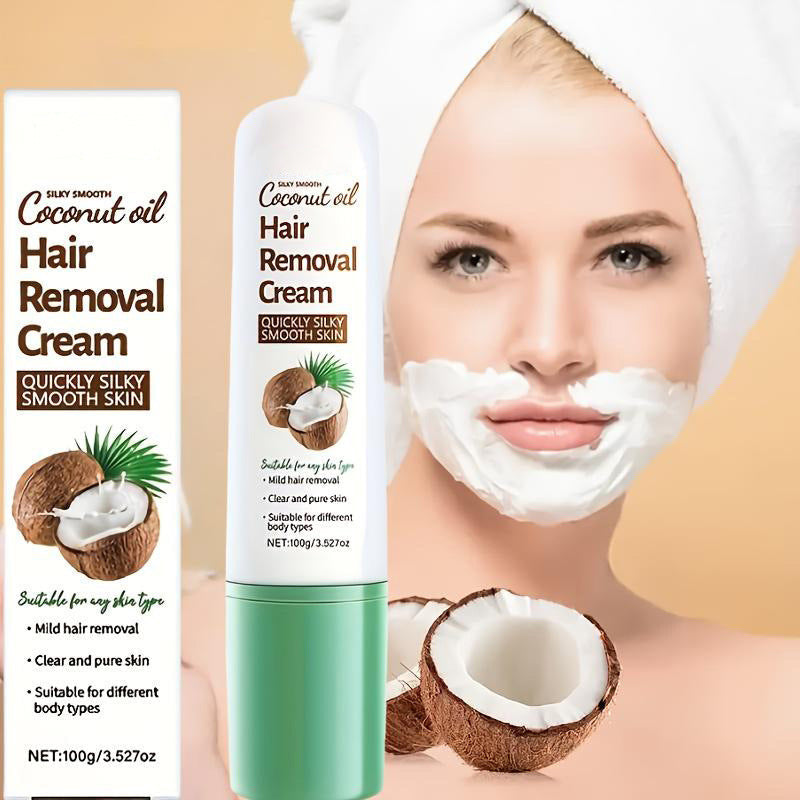 🥥-50% DE RABAIS ! Comme si vous rouliez une noix de coco sur vos jambes et que tous les poils glissaient ! Cette crème dépilatoire avec racloir dissout les poils jusqu’à la racine – pas de chaumes, pas d’irritation.