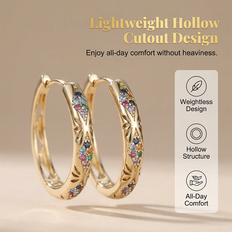 💎‑50 % ! ✨ Boucles d’oreilles anneaux creux avec zircons scintillants – design délicat, légères, parfaites pour le quotidien et les soirées 🌟