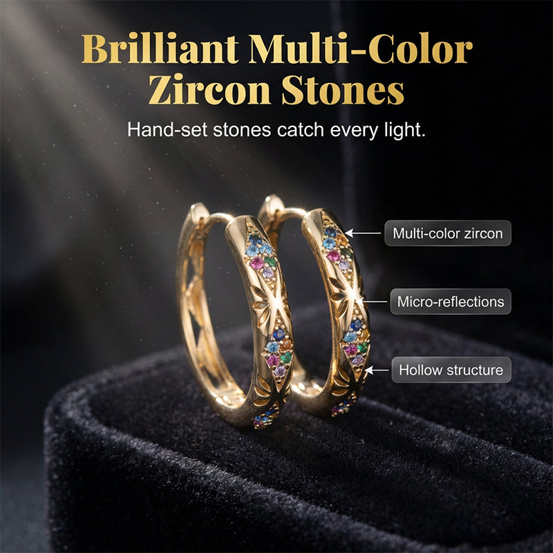 💎‑50 % ! ✨ Boucles d’oreilles anneaux creux avec zircons scintillants – design délicat, légères, parfaites pour le quotidien et les soirées 🌟