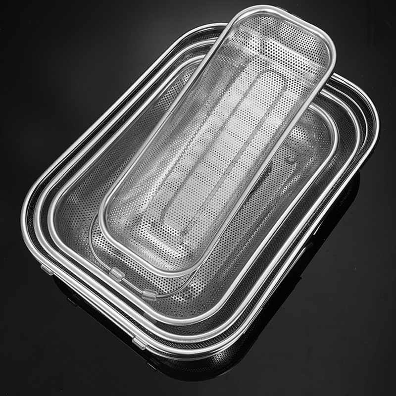 💦 -50% ! 🍳 Panier Égouttoir Télescopique en Acier Inoxydable 304 – Barres Renforcées 8 mm & Picots Antidérapants pour Évier Multitaille 🧺