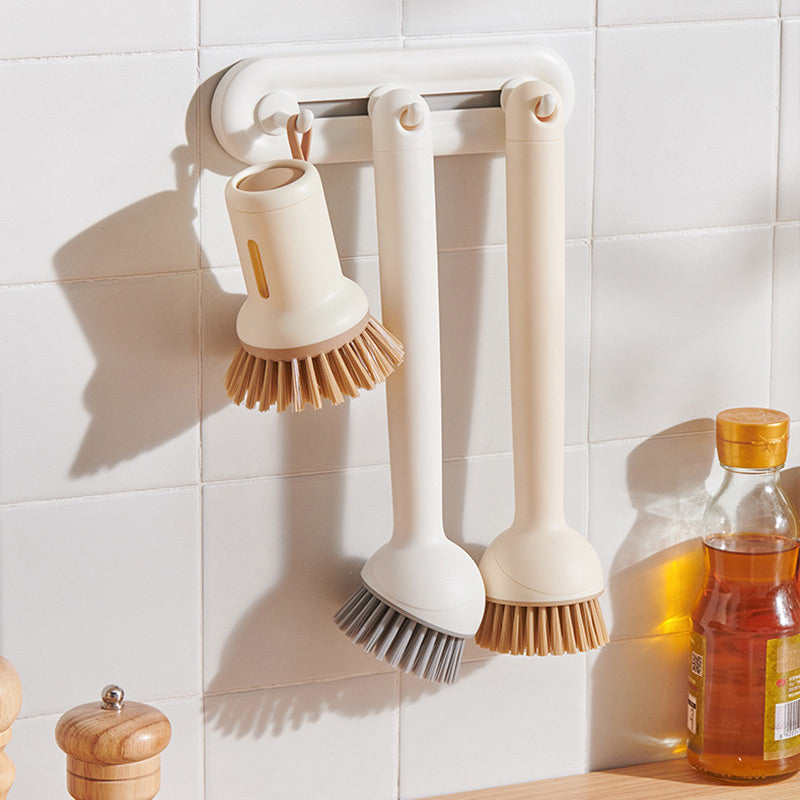 🔥-50% IMMÉDIAT🍳Ensemble de brosses à casserole pivotables à suspendre – Brosses de nettoyage facile pour casseroles, poêles et éviers